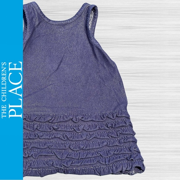 The Children’s Place Infant Baby Girl Lot - 2 Denim Ruffle Dresses / Sz 18 mos - Picture 8 of 8